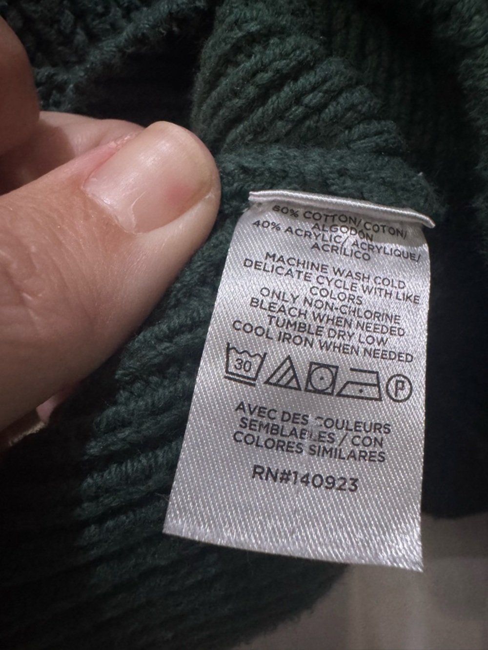 LOFT Deep Green Ribbed Collar Button-Front Sweater - Picture 6 of 7
